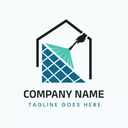 Vibrant Blue Pressure Washing Services Providing Sparkling Clean Logo Template