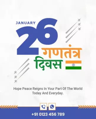 Vibrant Blue Republic Day Celebration Poster Template