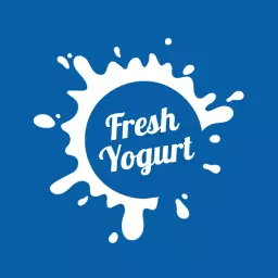 Vibrant Blue Splash Illustrating Fresh Yogurt Logo Template