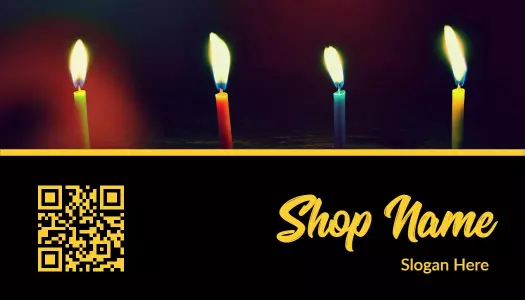 Vibrant Candlelight Celebration with Elegant Black Business Card Template