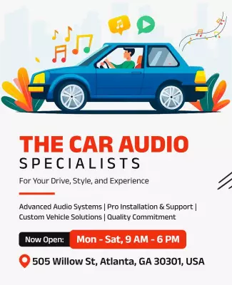Vibrant Car Audio Systems Promotion Poster Template