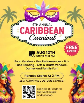 Vibrant Caribbean Carnival Celebration Event Flyer Template