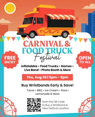 Vibrant Carnival and Food Truck Festival Flyer Template