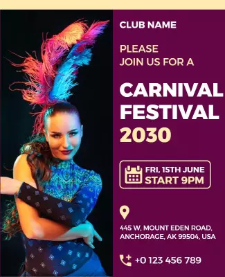 Vibrant Carnival Festival Event Flyer Template
