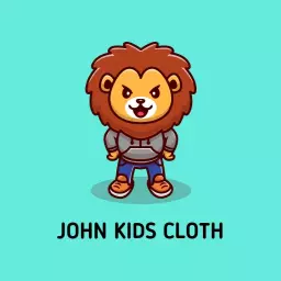 Vibrant Cartoon Lion Character Representing Kids Clothing Logo Template