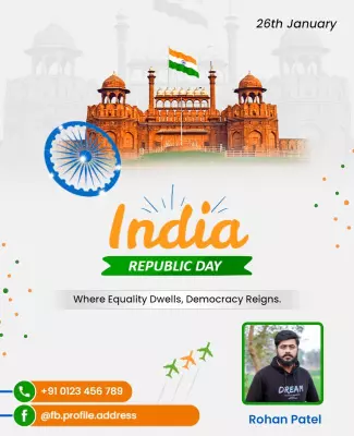 Vibrant Celebration of Indian Republic Day Poster Template