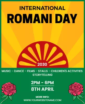 Vibrant Celebration of International Romani Day Poster Template