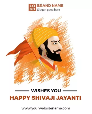 Vibrant Celebration of Shivaji Jayanti Wishes Poster Template