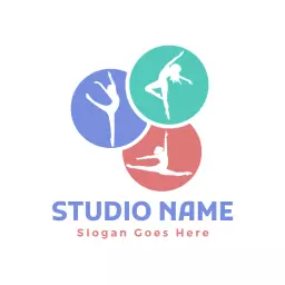 Vibrant Circular Design Celebrating Dance Movements Logo Template