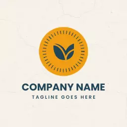 Vibrant Circular Design Featuring Green Leaf Elements Logo Template
