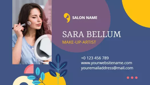 Vibrant Circular Design for Makeup Artist Business Card Template