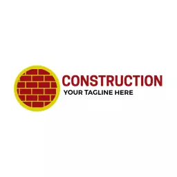 Vibrant Circular Logo Featuring Brickwork and Construction Theme Logo Template