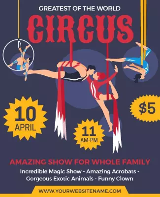 Vibrant Circus Performance Spectacle for Family Fun Poster Template