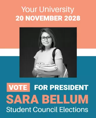 Vibrant Color-Block Student Council Elections Poster Template