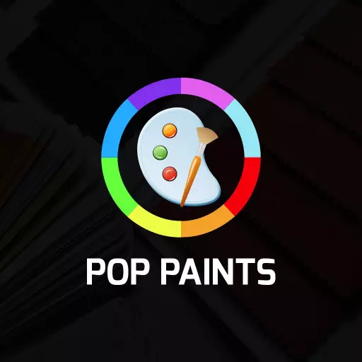 Vibrant Color Palette Featuring Artistic Paint Tools Logo Template