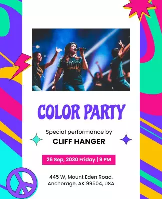 Playful Colorful Music Event Flyer Template