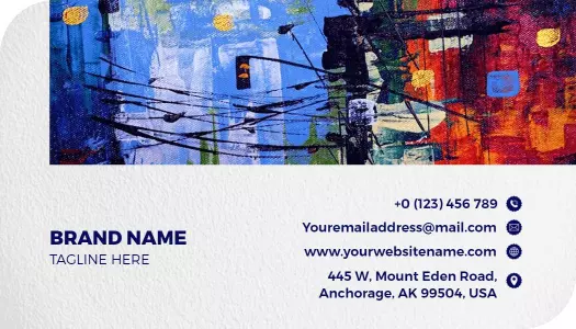Vibrant Colorful Abstract Art Artist Business Card Template