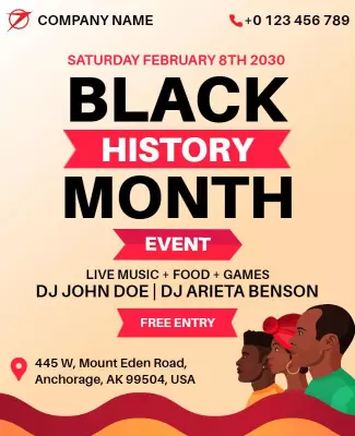 Vibrant Colorful Black History Month Celebration Poster Template