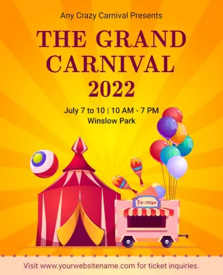 Vibrant Colorful Carnival Fun Celebration Poster Template
