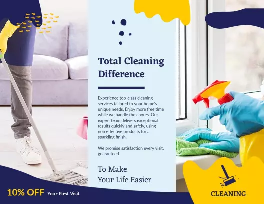 Vibrant Colorful Cleaning Services Satisfaction Guarantee Brochure Template