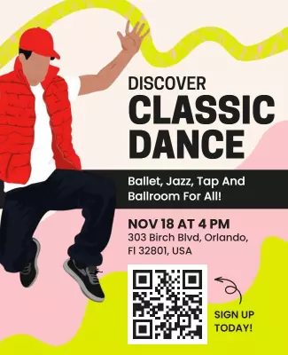 Vibrant Colorful Dance Event Discovery Poster Template