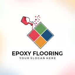Vibrant Colorful Design Showcasing Epoxy Flooring Logo Template
