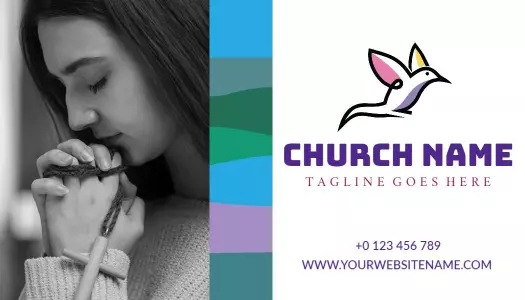 Vibrant Colorful Faith Community Church Business Card Template