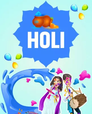 Vibrant Colorful Festival of Holi Celebration Poster Template