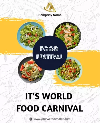 Vibrant Colorful Food Festival Carnival Poster Template