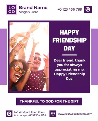 Vibrant Colorful Friendship Day Celebration Poster Template