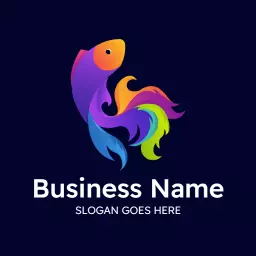 Vibrant Colorful Guppy Design Representing Aquatic Life Logo Template