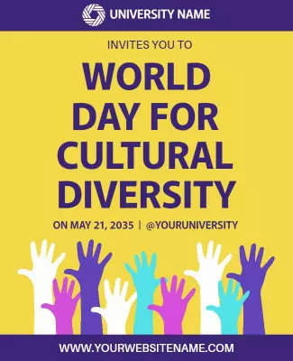 Vibrant Colorful Hands for Cultural Diversity Celebration Poster Template