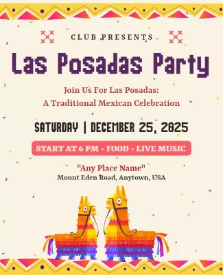 Vibrant Colorful Las Posadas Traditional Celebration Poster Template
