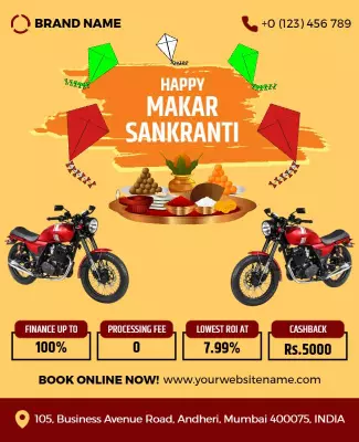 Vibrant Colorful Makar Sankranti Festival Special Poster Template