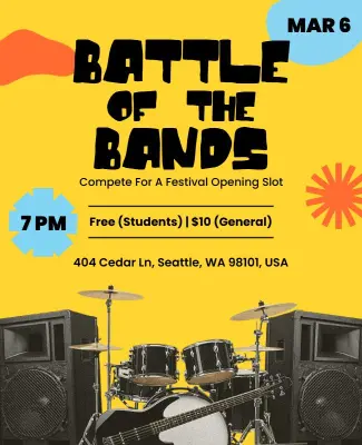 Vibrant Colorful Music Competition Battle Flyer Template