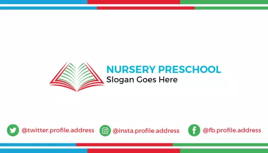 Vibrant Colorful Nursery Preschool Education Business Card Template