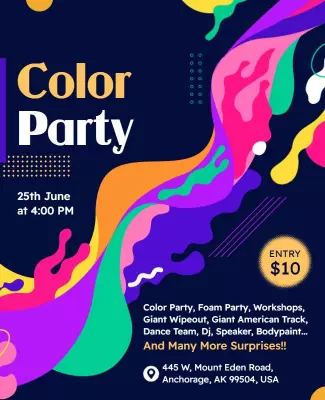 Vibrant Colorful Party Celebration Flyer Template