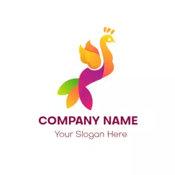 Vibrant Colorful Peacock Design Representing Elegance Logo Template