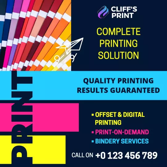Vibrant Colorful Printing Services Promotion Ad Template