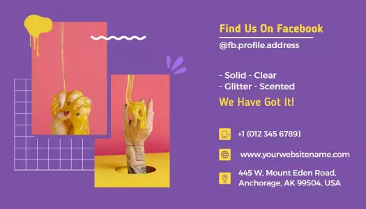 Vibrant Colorful Scented Slime Shop Visiting Card Template