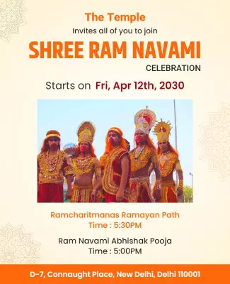 Vibrant Colorful Shree Ram Navami Festival Celebration Poster Template