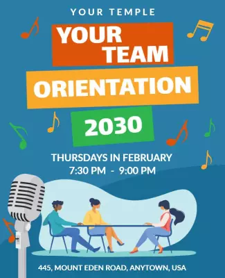 Vibrant Colorful Team Orientation Event Poster Template