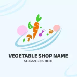 Vibrant Colorful Vegetables with Fresh Grocery Appeal Logo Template