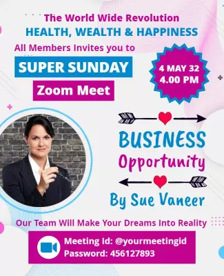 Vibrant Colorful Virtual Business Opportunity Zoom Meet Poster Template