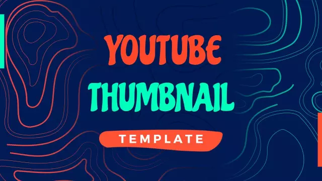 Vibrant Colorful Waves Abstract Design YouTube Thumbnail Template