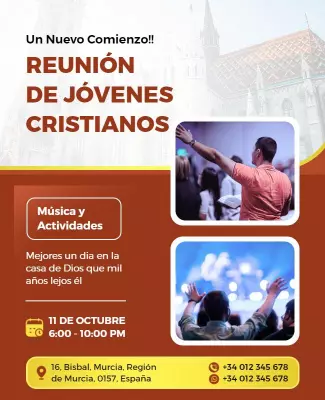 Vibrant Community Christian Youth Meeting Poster Template