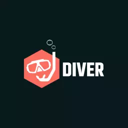 Vibrant Coral Hexagon Design Representing Scuba Diver Logo Template