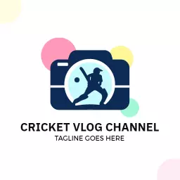 Vibrant Cricket Action Captured for an Engaging Vlogger Logo Template
