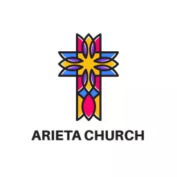Vibrant Cross Design with Colorful Details for Church Logo Template