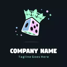 Vibrant Crowned Dice Design Representing Gaming Fun Logo Template